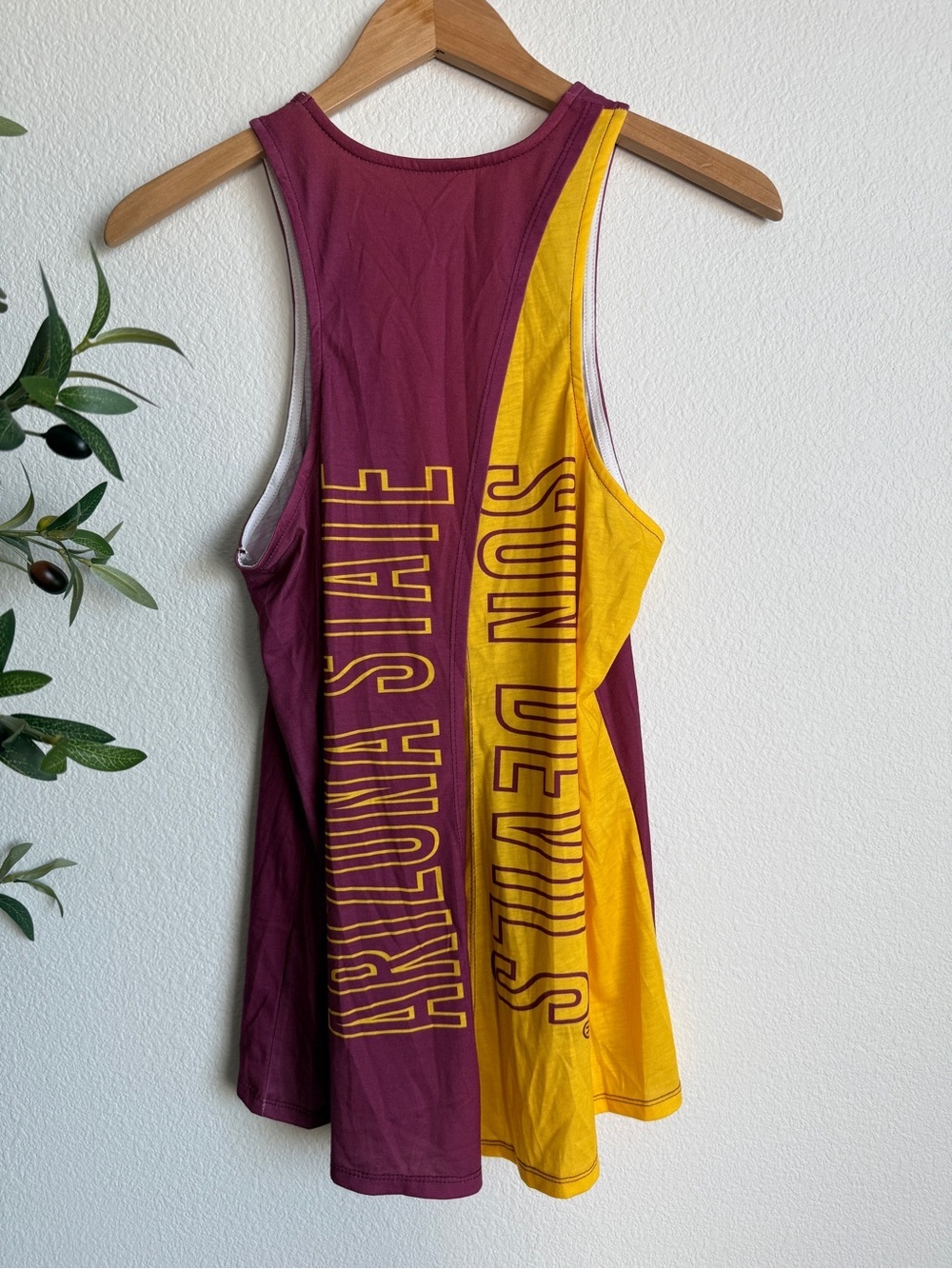 NWT ASU Arizona State AZ Sun Devils Maroon Gold Open Back Tank Top Women’s Small